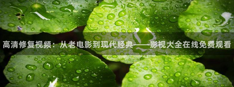 久久七七影院：高清修复视频：从老电影到现代经典——影视大全在线免费观看